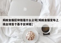 蚂蚁金服区块链是什么公司[蚂蚁金服宣布上线全球首个基于区块链]